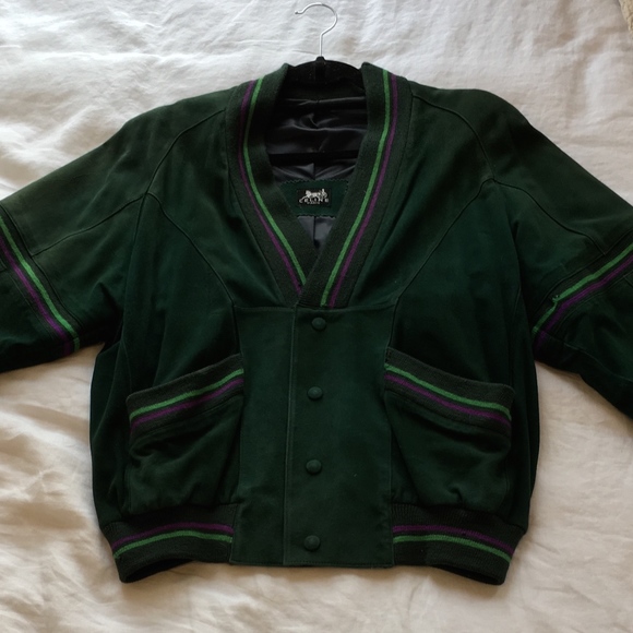 Celine Other - Vintage Celine Forest Green Suede Bomber Jacket